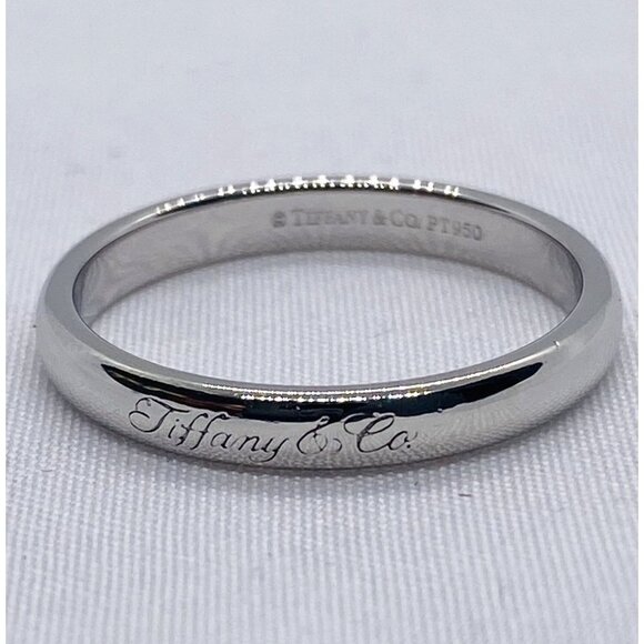 Tiffany & Co Notes Scrip Platinum 950 Band Size 8.75 READ